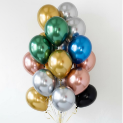 Balloon metallized silver color 30 cm