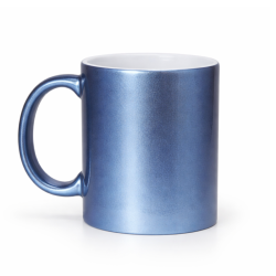 Mug METALLIC 330 ml, blue color, sublimation