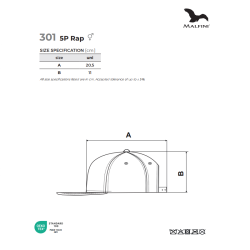 Sun cap with visor various col. 340g MALFINI 5P RAP