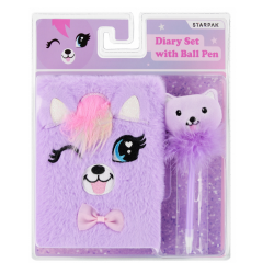 Diary + pen CAT, A5 violet, STARPAK