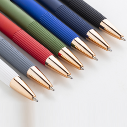 Automatic ballpoint pen ROZUBI, grey with gold-colored details, COOL