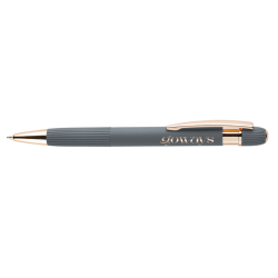 Automatic ballpoint pen ROZUBI, grey with gold-colored details, COOL