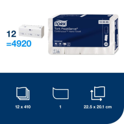 Paper hand towels TORK PeakService 410pcs. H5, 1-ply, pack of 12