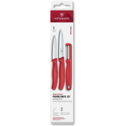 Knife set VICTORINOX PARING 2pcs with peeler, red color