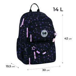 Kuprinė GOPACK STARS 42x30x19,5cm marga, juodos sp.