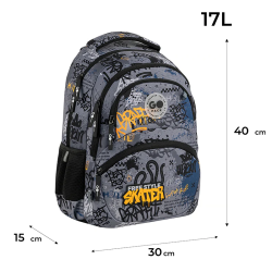 Backpack GOPACK FREE STYLE 40x30x15cm, patterned, grey