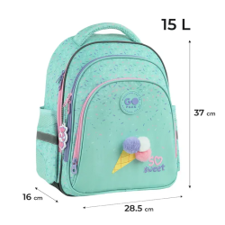 Backpack GOPACK 37x28.5x16cm, patterned, light green