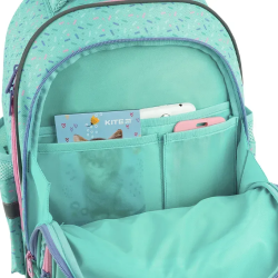 Backpack GOPACK 37x28.5x16cm, patterned, light green