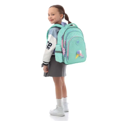 Backpack GOPACK 37x28.5x16cm, patterned, light green