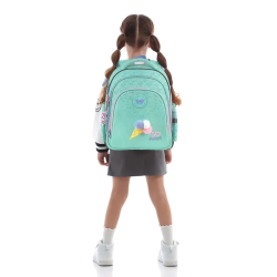 Backpack GOPACK 37x28.5x16cm, patterned, light green