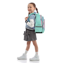 Backpack GOPACK 37x28.5x16cm, patterned, light green