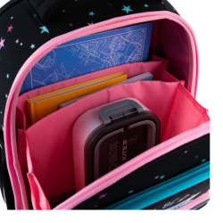 Backpack for primary school children GOPACK 38x28x15cm, patterned, black