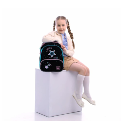 Backpack for primary school children GOPACK 38x28x15cm, patterned, black