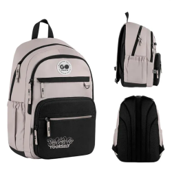 Backpack GOPACK 44.5x23x19.5cm black, brown