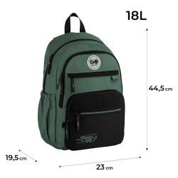 Kuprinė GOPACK 44,5x23x19,5cm, žalios sp.