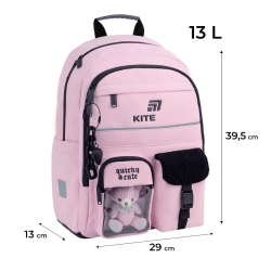 Kuprinė pradinukams KITE QUIRKY CUTE 39,5x29x13cm rožinės sp.