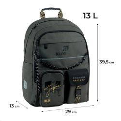 Backpack KITE TOKYO VIBE 39.5x29x13cm, grey