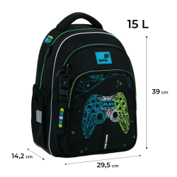 Backpack KITE NEXT LEVEL 39x29.5x14.2cm patterned, black