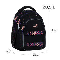 Backpack KITE ROMANTIC STREET 40x29x17cm, multicolored, black