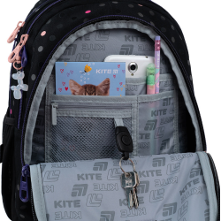 Backpack KITE ROMANTIC STREET 40x29x17cm, multicolored, black