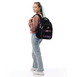 Backpack KITE ROMANTIC STREET 40x29x17cm, multicolored, black