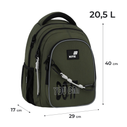 Backpack KITE TRUST YOURSELF 40x29x17cm, khaki