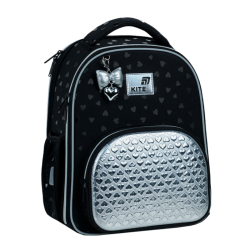 Backpack KITE BLACK&SILVER 38x30x14cm, black