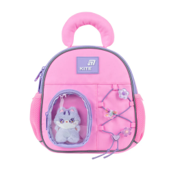 Children's Backpack KITE CAT FUN 25x23x10cm, pink