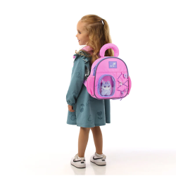 Children's Backpack KITE CAT FUN 25x23x10cm, pink