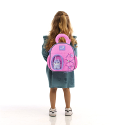 Children's Backpack KITE CAT FUN 25x23x10cm, pink