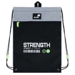 Sportswear Bag KITE 46x33cm Black with Grey Details
