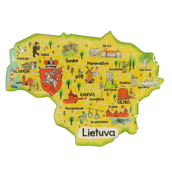 Magnet Lithuania map 80x58mm