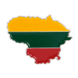 Ženkliukas Lietuvos kontūras su trispalve