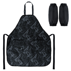Kids apron with sleeves KITE 69x60cm, black color