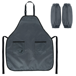 Kids apron with sleeves KITE 69x60cm, grey color