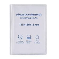 Dėklas dokumentams PVC 115x160x15mm išplečiamais šonais