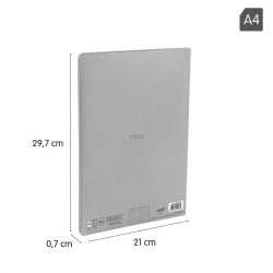 Sąsiuvinis MILAN SHADOW GREY A4 48l. langeliais klijuotas pilkos sp. viršeliai, įp.24 vnt.