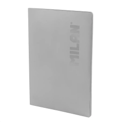 Sąsiuvinis MILAN SHADOW GREY A4 48l. langeliais klijuotas pilkos sp. viršeliai, įp.24 vnt.