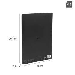 Notebook MILAN SHADOW BLACK A4 48 sheets grid, glued, black cover