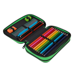 Filled pencil case 2 compartments COOLPACK GAME OVER JUMPER 2, multicolored