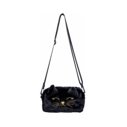 Handbag FLUFFY KITTY, black color