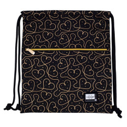 Sportswear bag HEAD GOLDEN HEARTS 45x37cm, black and gold