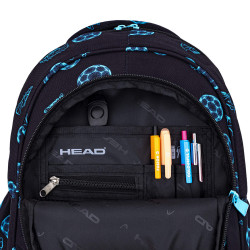 Backpack HEAD FOOTBALL FAN 39x28x15cm, black color
