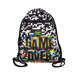 Krepšelis sportinei aprangai COOLPACK GAME OVER 33x40cm, juodos spalvos