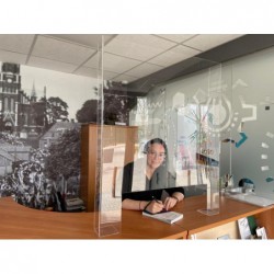 Protective organic glass partition 90x82x10 cm