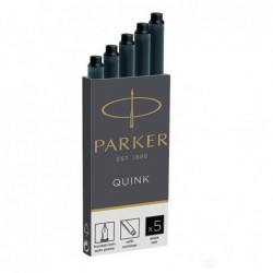 Rašalo kapsulės PARKER QUINK ilgos, juodos sp. 5vnt