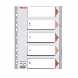 Separation sheets for binders A4 1-5 ESSELTE, plastic