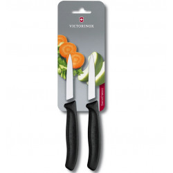 Knives VICTORINOX PARING 2 pcs 8cm, black color