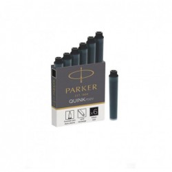 Fountain Pen Ink Refill Cartridges PARKER QUINK Mini , black (6 psc)
