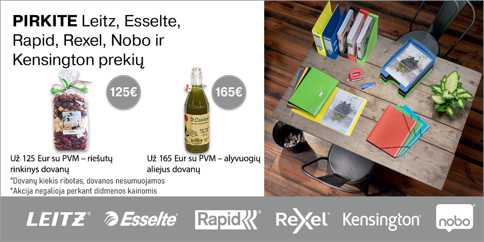 Esselte, Leitz, Nobo, Rapid, Rexel, Kensington akcija